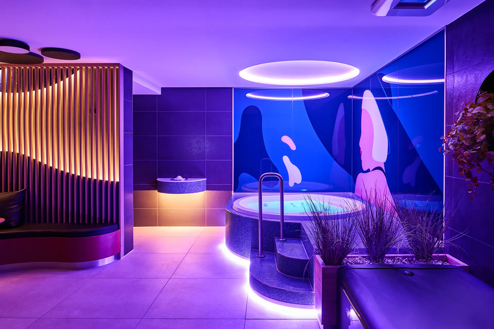 Echtbild einer Exclusive-Wellzone mit Blick auf den Whirlpool
